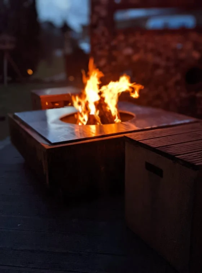 Design Feuerstelle POMPEJI mit Grillfunktion
